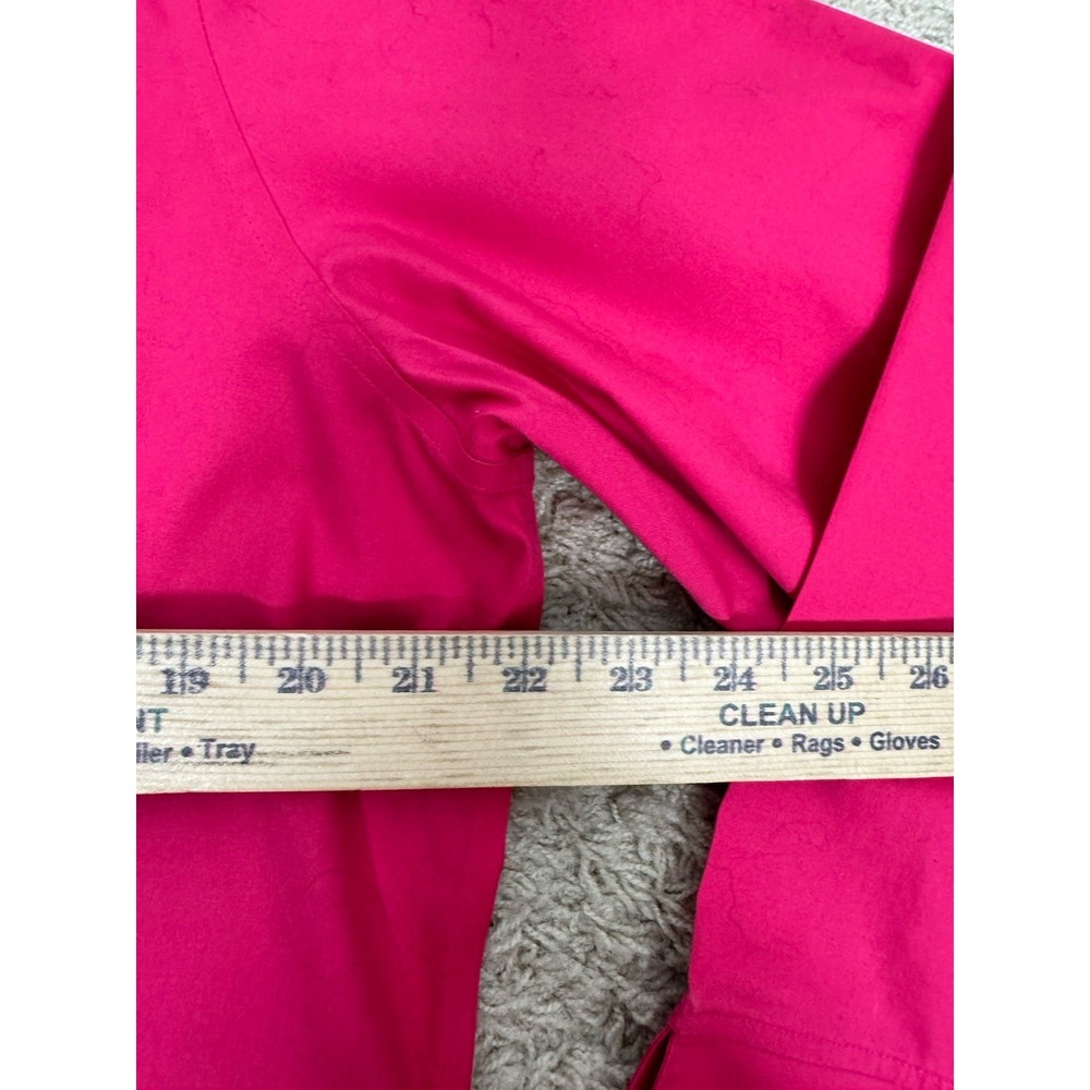 Foxcroft Non Iron Stretch Long Sleeve Button Up Fitted Blouse Shirt 16 Hot Pink - Picture 8 of 9